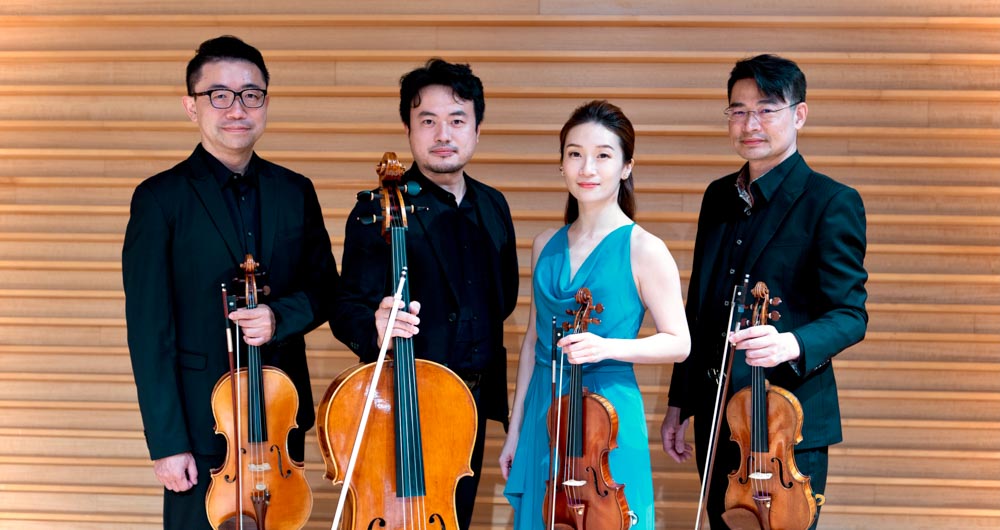 奇美提琴音樂饗宴將由梁茜雯（右二）帶領王瑞（左起）、李建樺、黃裕峯等提琴名家共同演出。