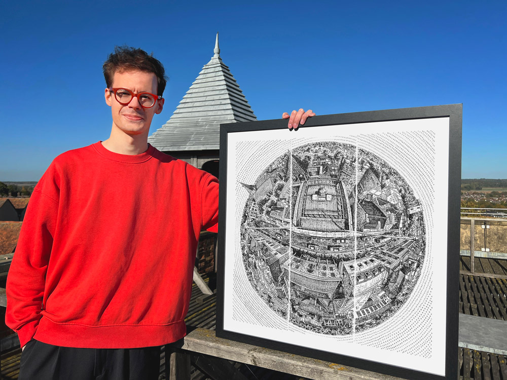 莫爾登360度全景，2022，1968年奧林匹亞SG3打字機、160磅繪圖紙與 James-Cook ©James-Cook