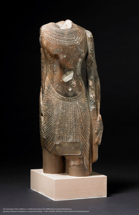 被霍朗赫布佔用的圖坦卡門雕像,約西元前1336–1295年。(EA37639)圖片版權:大英博物館理事會