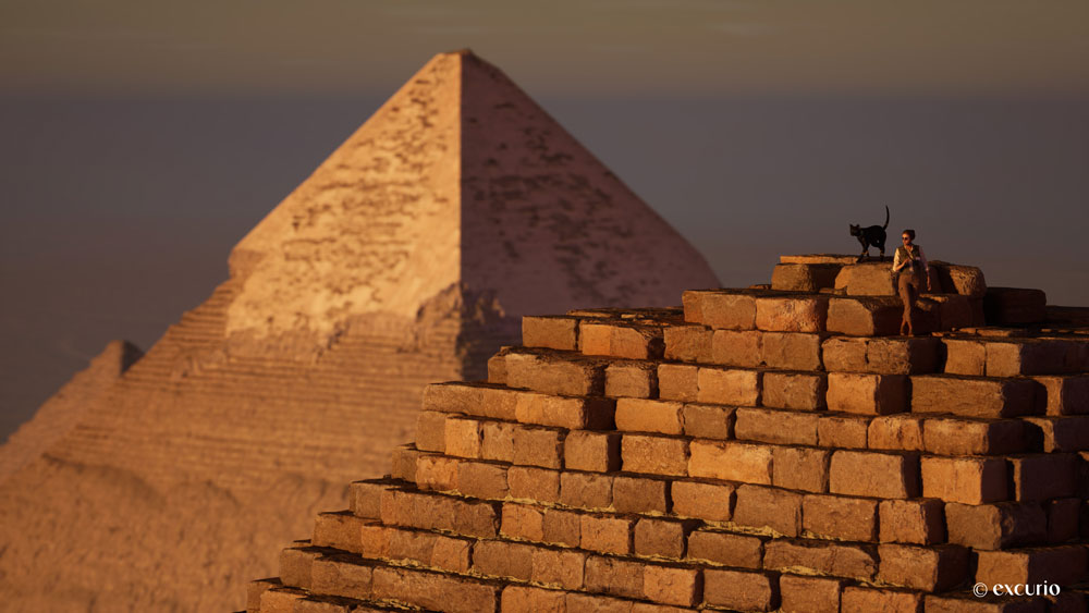 奇美博物館VR體驗《消失的法老》，透過虛擬實境帶領觀眾登上古夫金字塔頂端。圖片版權：excurio-(1).jpg1000s